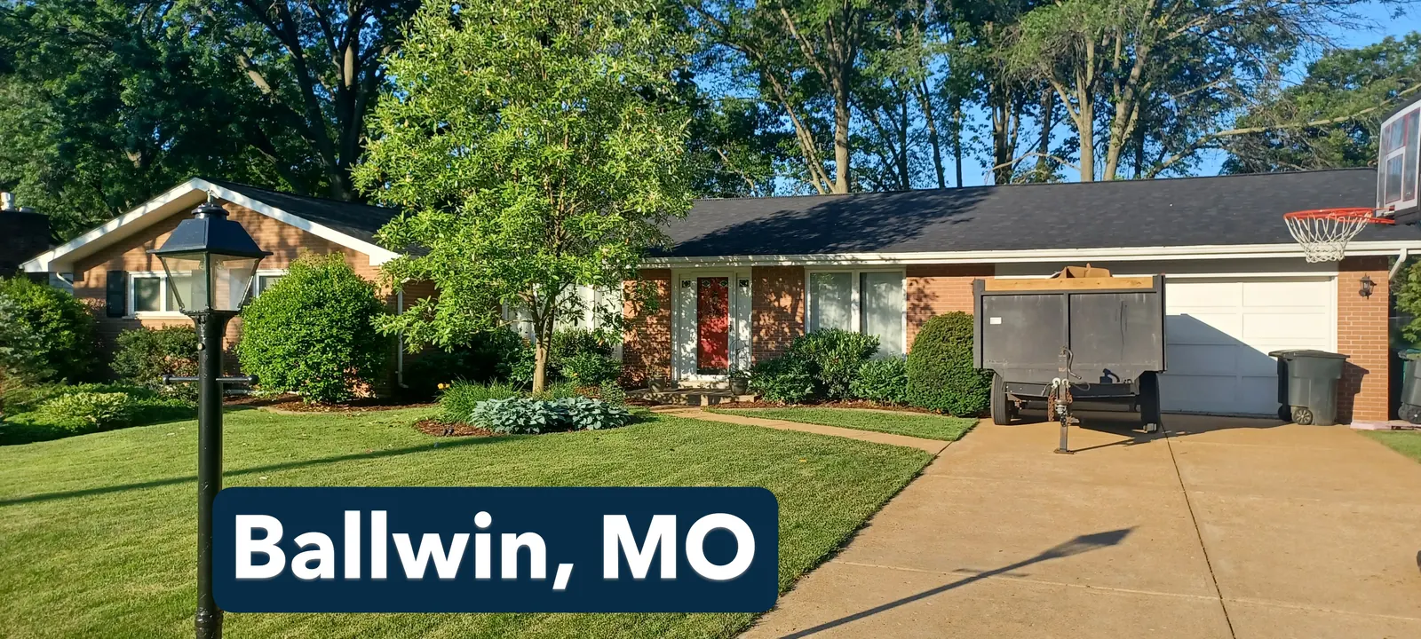 Completed roof replacement on a Ballwin, MO home