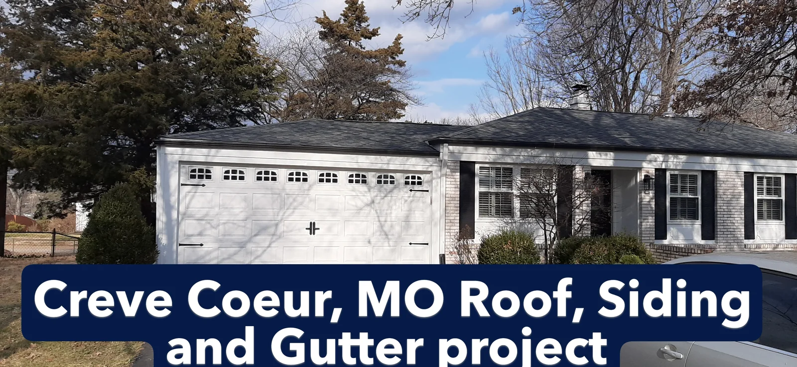 Completed roof, siding, and gutter project in Creve Coeur, MO